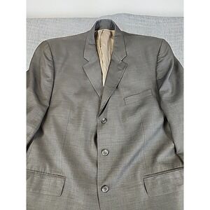 Vintage Chaps Ralph Lauren Gray 2 Piece Wool Suit 46R Union Made Pants 38x28